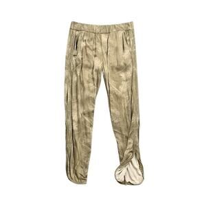 RVCA Pants Womens S Small Ivy Palm Leaf Elastic Waist Pockets Curve Open Hem